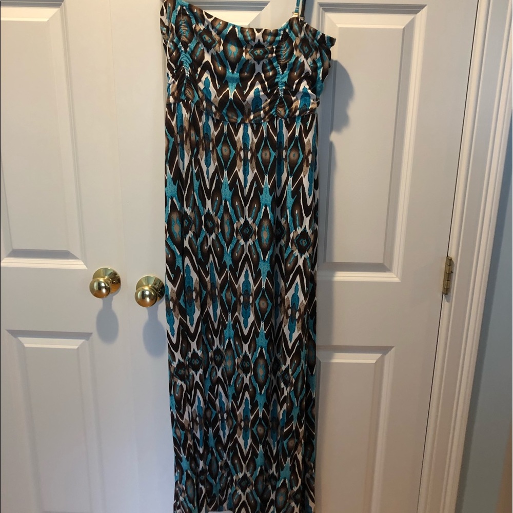 Blue and Brown Tribal Dress